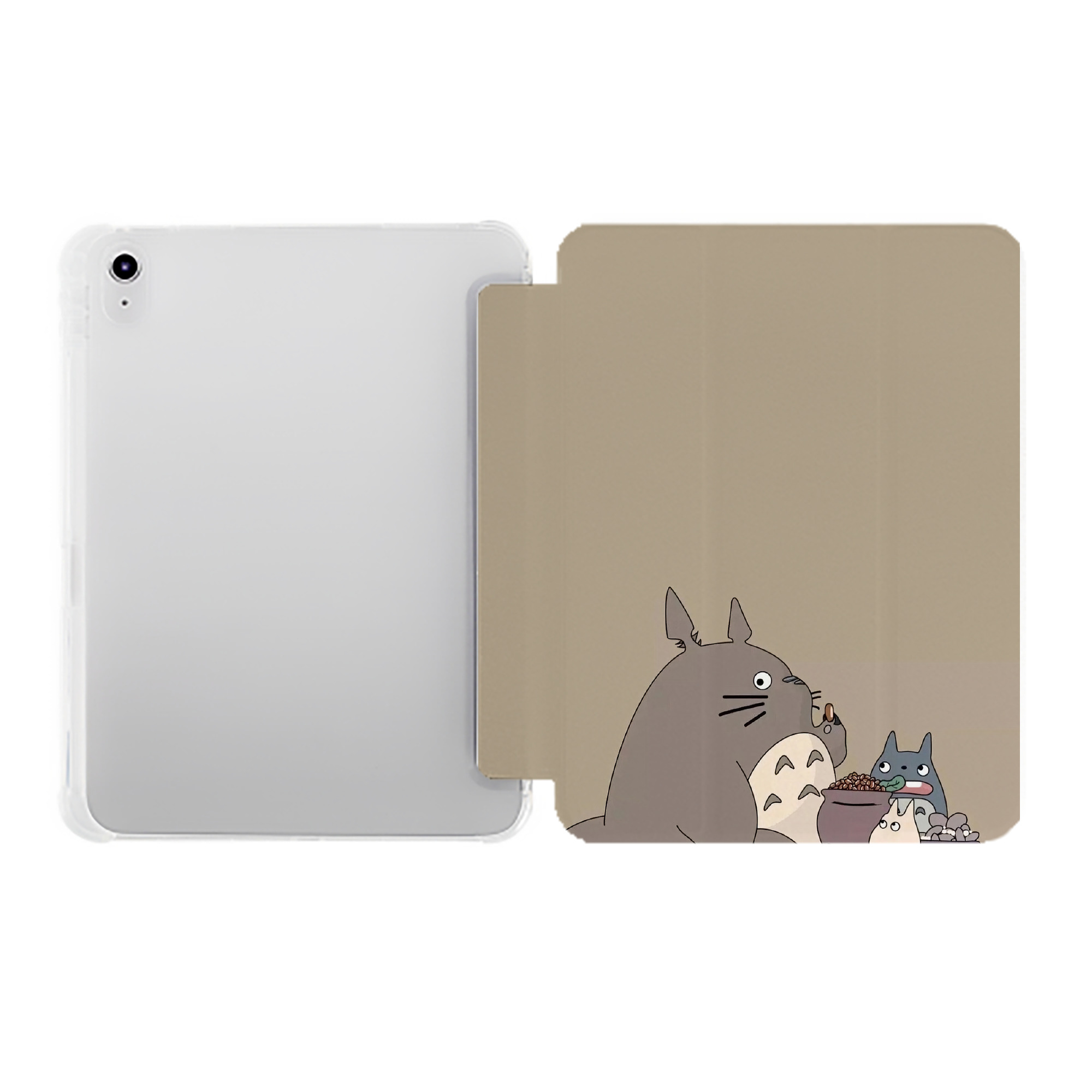 （画像用） となりのトトロ 草壁メイ 草壁サツキ My Neighbor Totoro Satsuki Kusakabe Mei Kusakabe IPad ケース ペン収納付き 三つ折りスタンド PUレザー×シリコン 対応機種9.5/10.5/10.9インチ